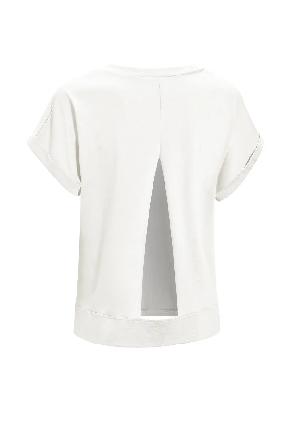 HC278 Soft Halo™ V-Neck Cuffed Cutout Mid-Crop Tee