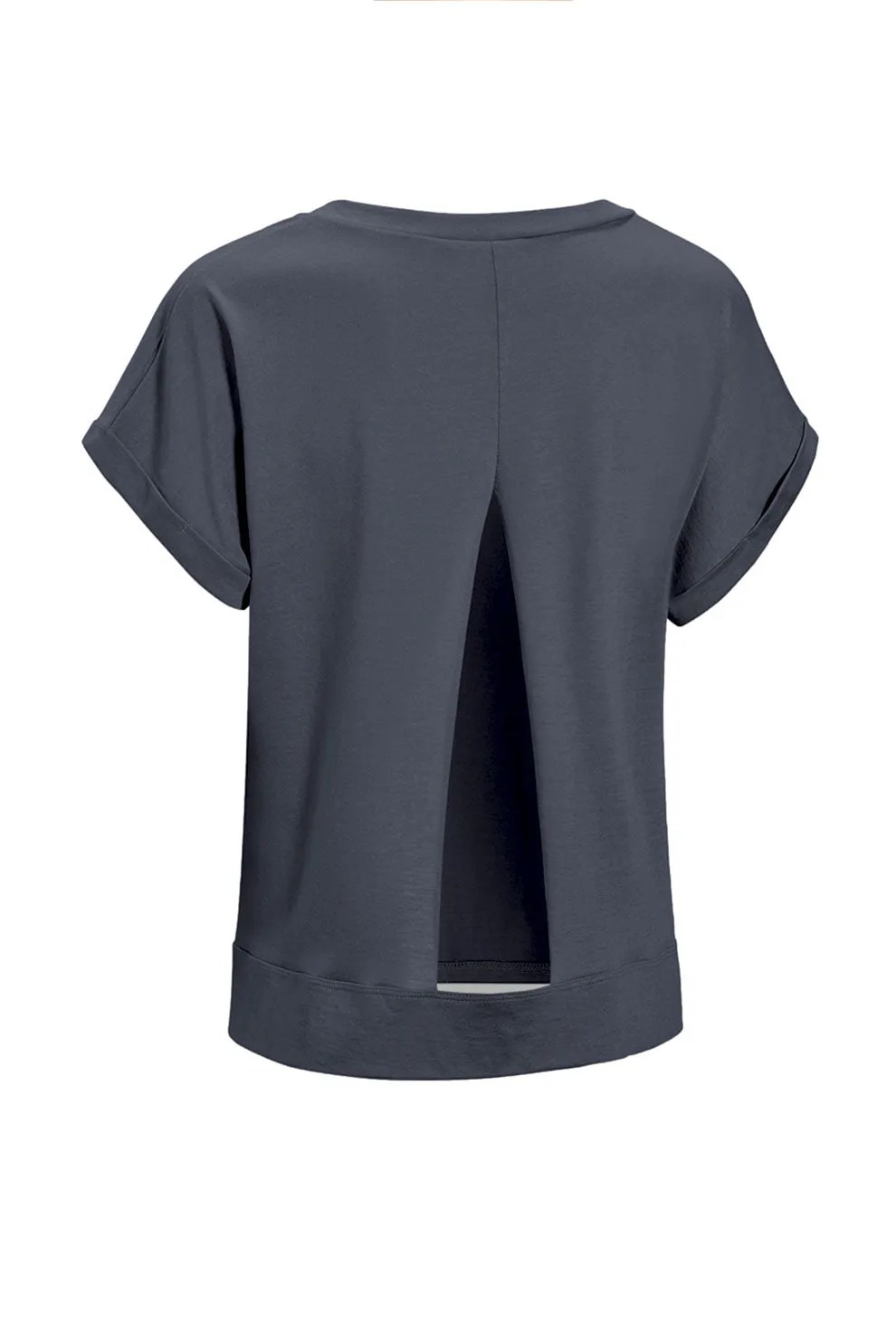 HC278 Soft Halo™ V-Neck Cuffed Cutout Mid-Crop Tee