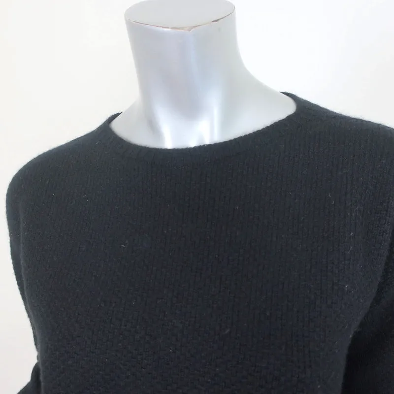 Helmut Lang Cashmere Sweater Black Textured Knit Size Small Crewneck Pullover