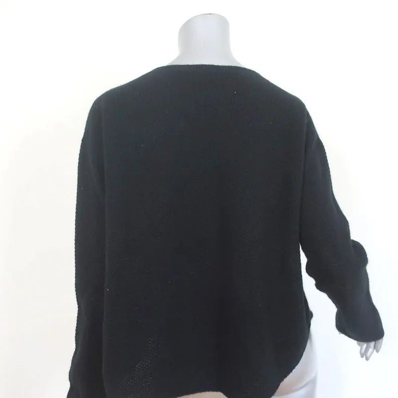 Helmut Lang Cashmere Sweater Black Textured Knit Size Small Crewneck Pullover