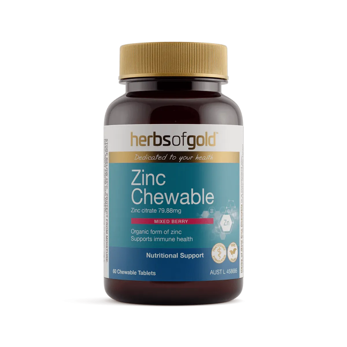 HERBS OF GOLD ZINC CHEWABLE 60T