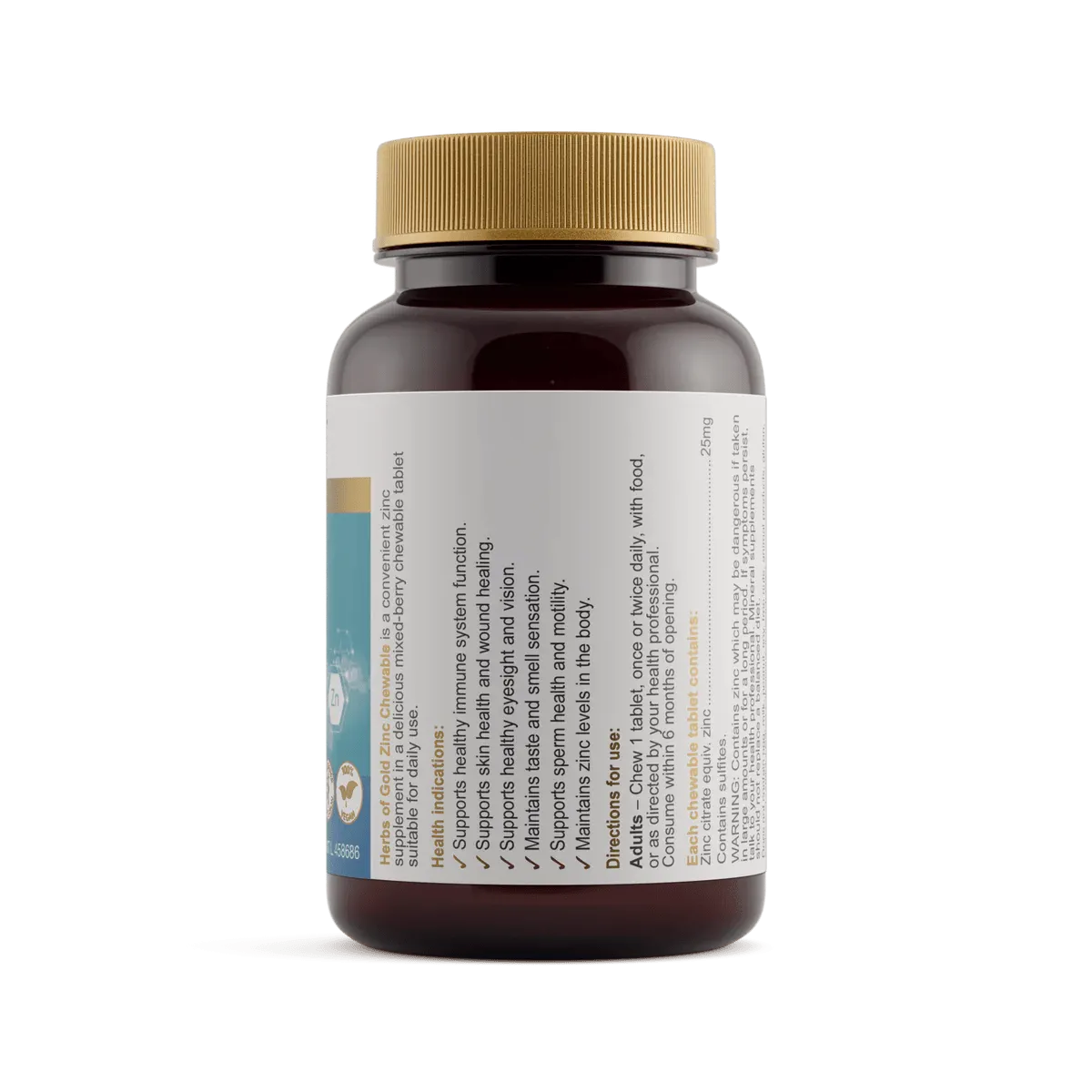 HERBS OF GOLD ZINC CHEWABLE 60T