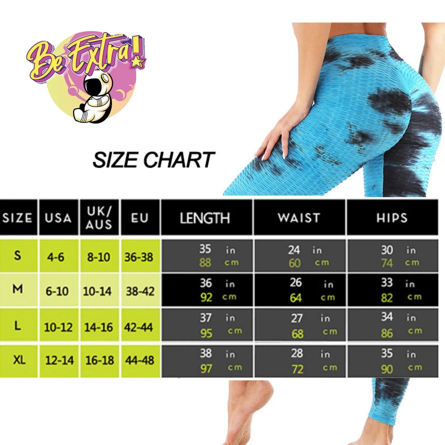 High Waist Tie Dye Butt Lifting Textured Workout Leggings (Pink/Black)