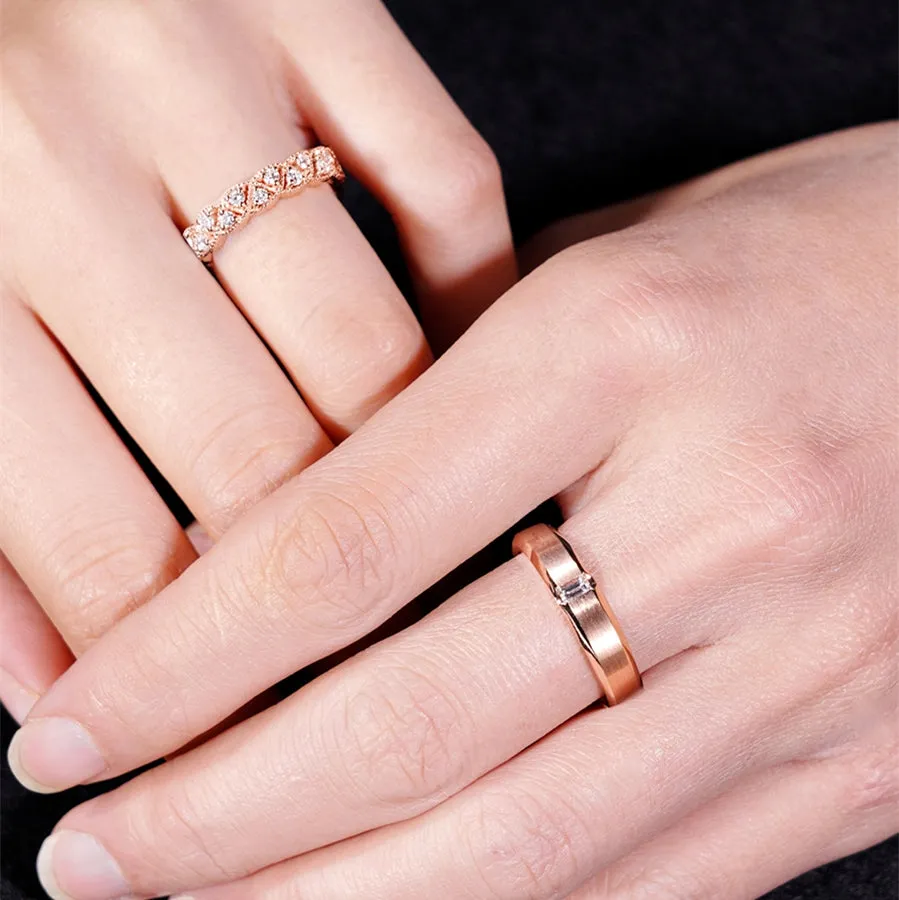 His and Hers Wedding Eternity Diamond Ring Set