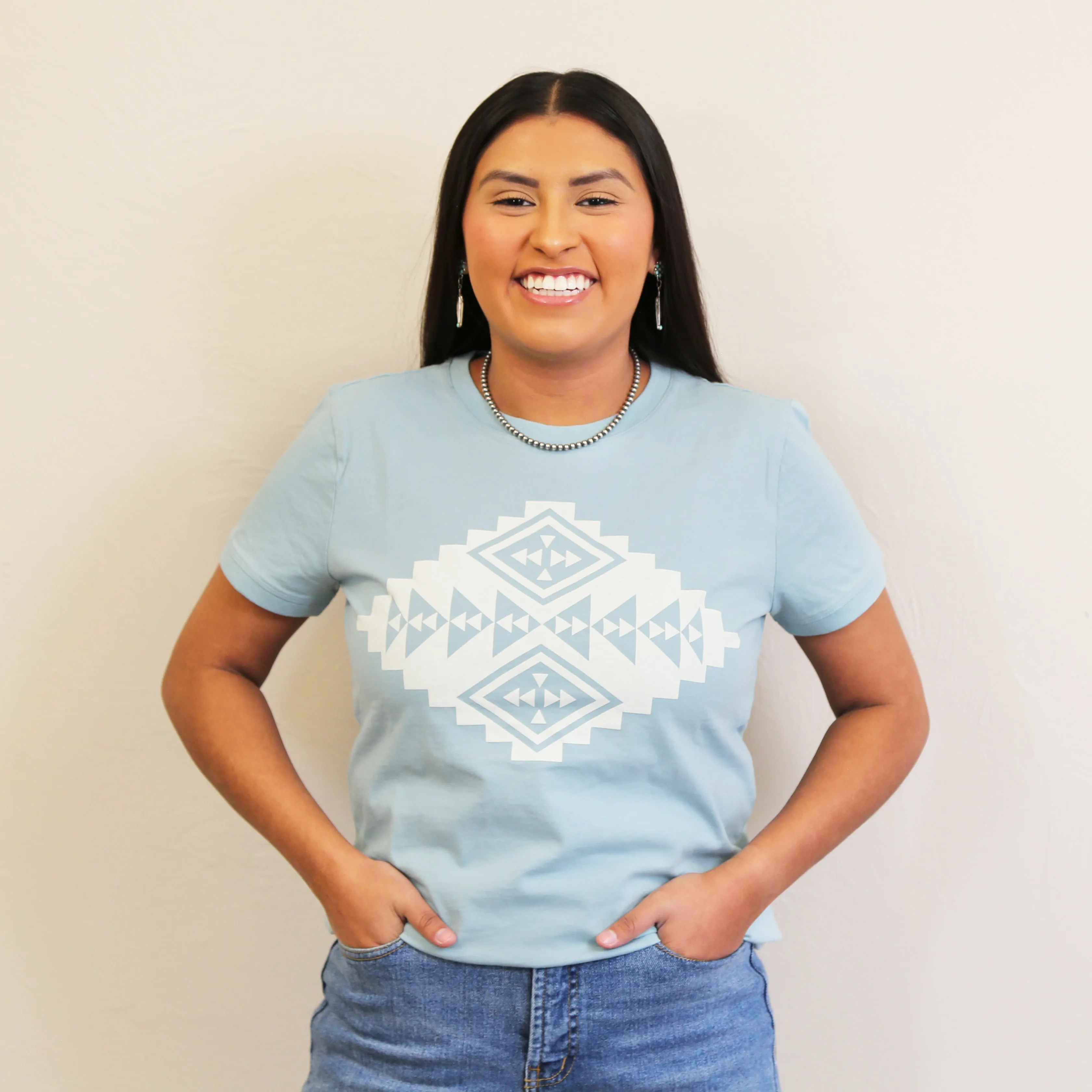 Hood River Dusty Aqua Diamond Tee