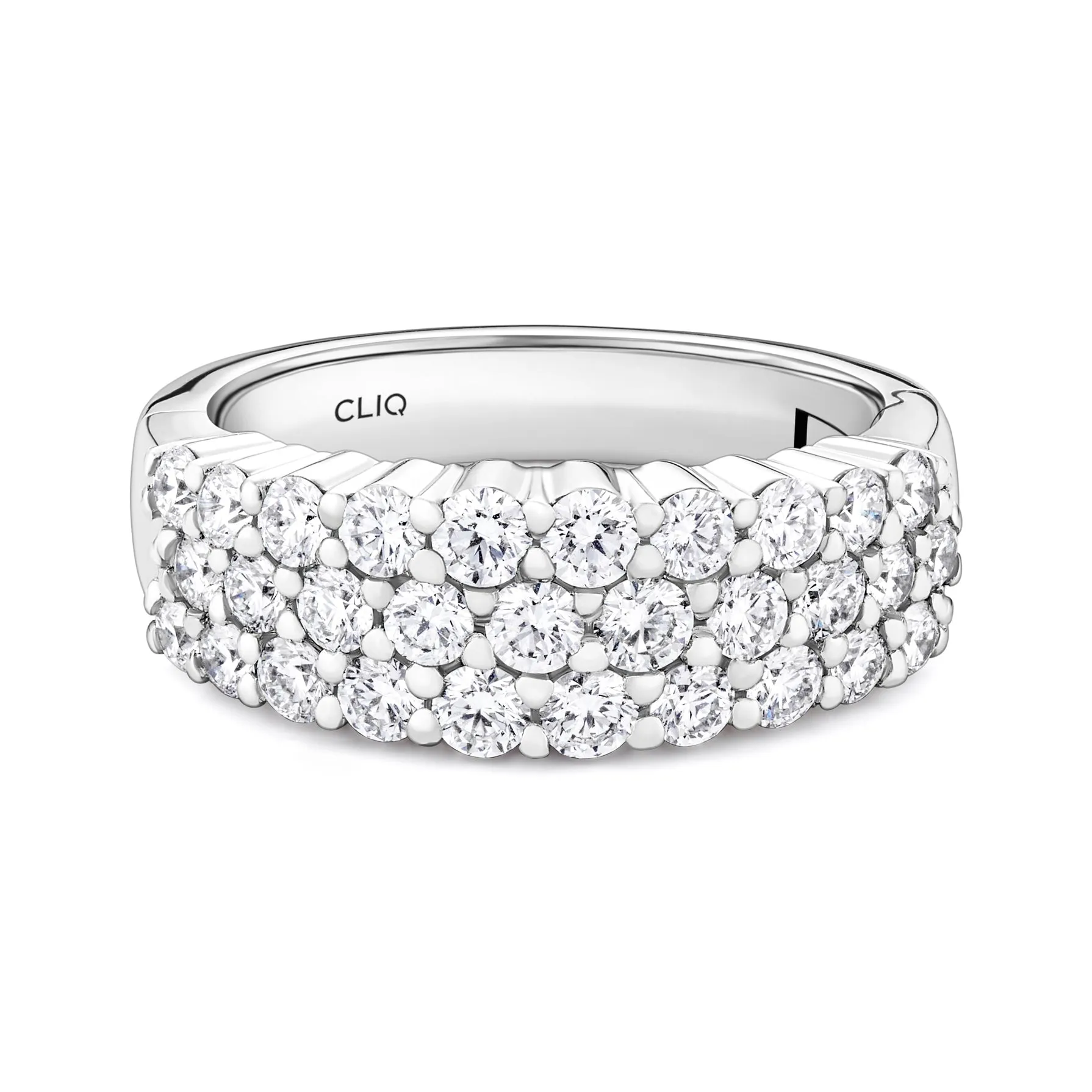 Huntington Tapered Three Row Diamond Band