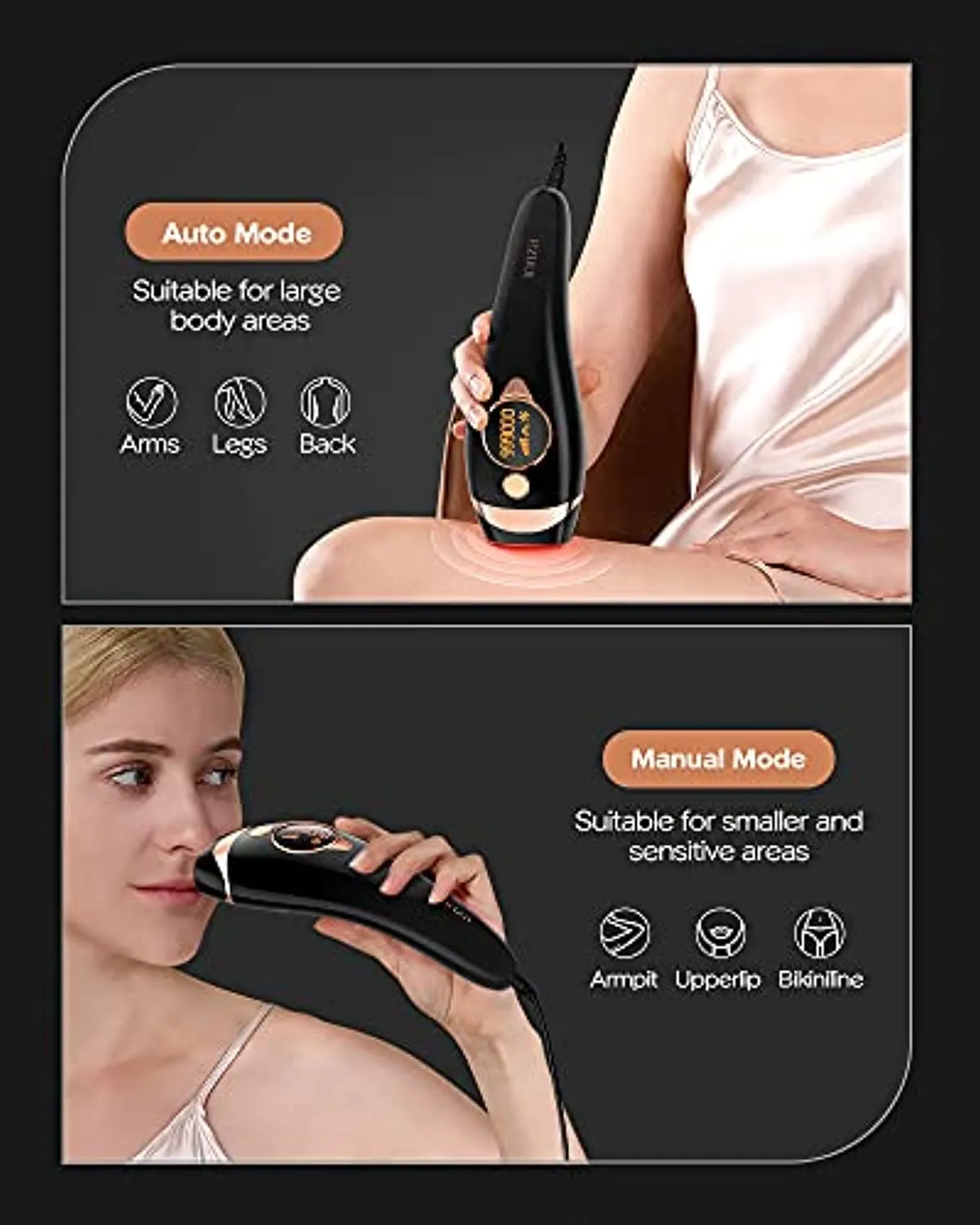 IPL Hair Removal for Women and Men at-Home,Upgrade to 999,000 Flashes Permanent Hair Removal,Painless Hair Remover Device for Armpits Legs Arms Bikini Line and Facial Whole Body