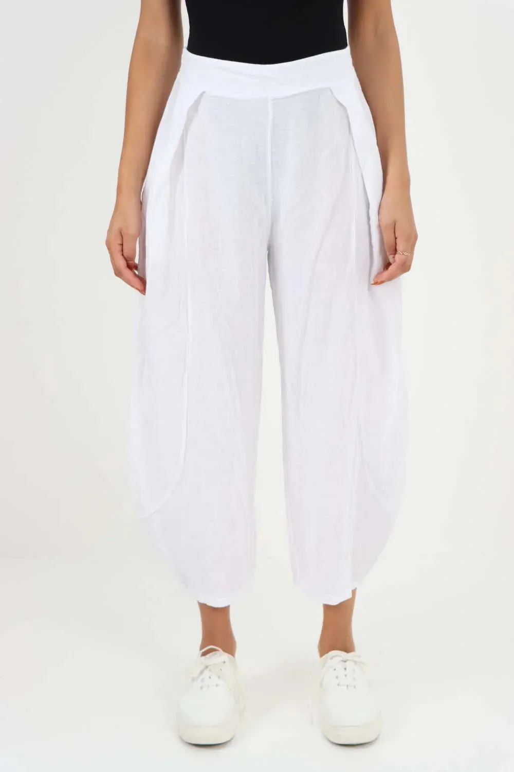 Italian Plain Layered 3/4 Linen Jogger