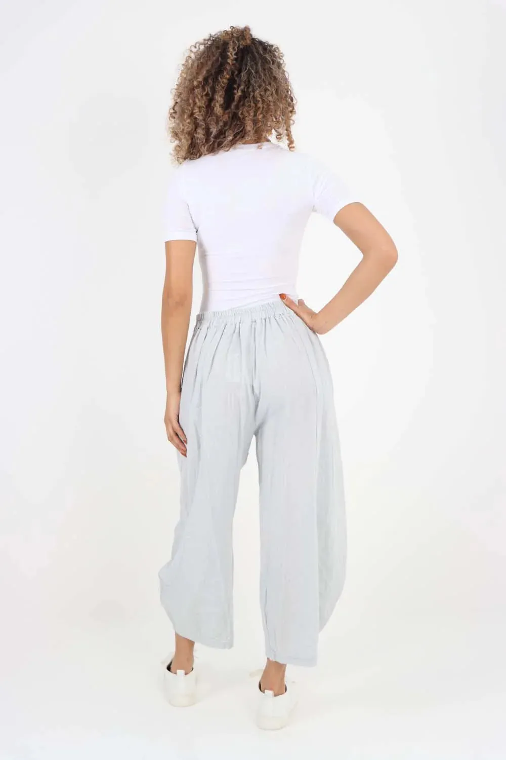Italian Plain Layered 3/4 Linen Jogger
