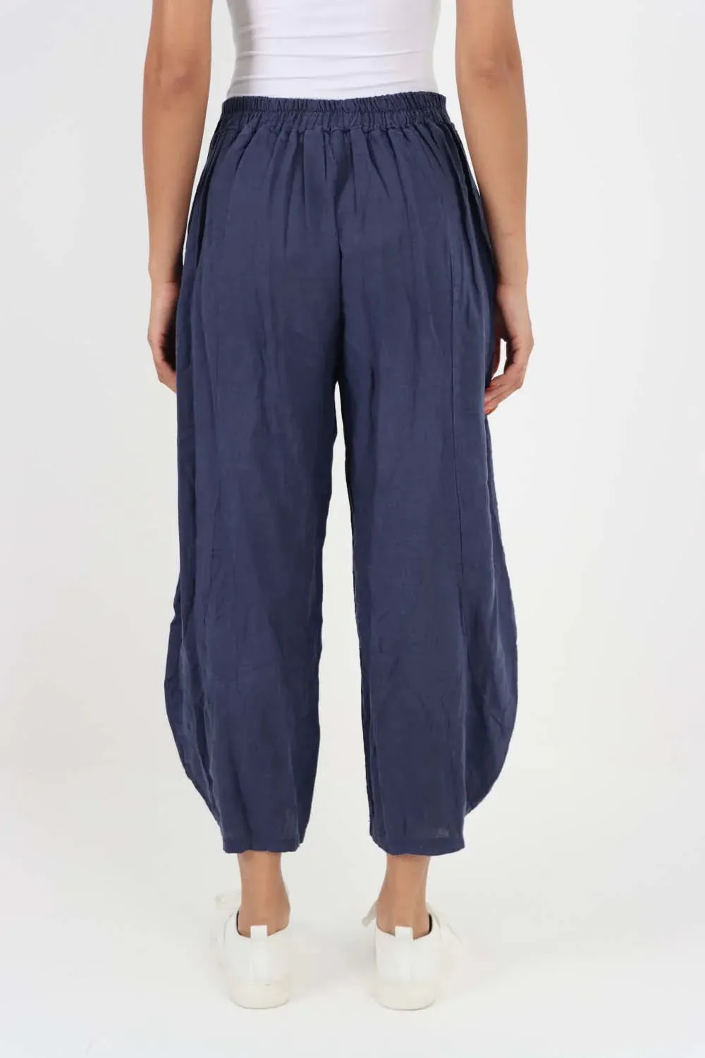 Italian Plain Layered 3/4 Linen Jogger