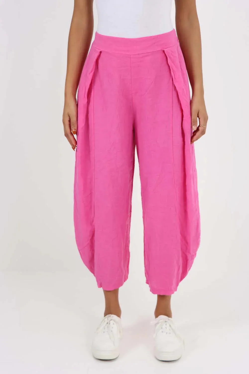 Italian Plain Layered 3/4 Linen Jogger