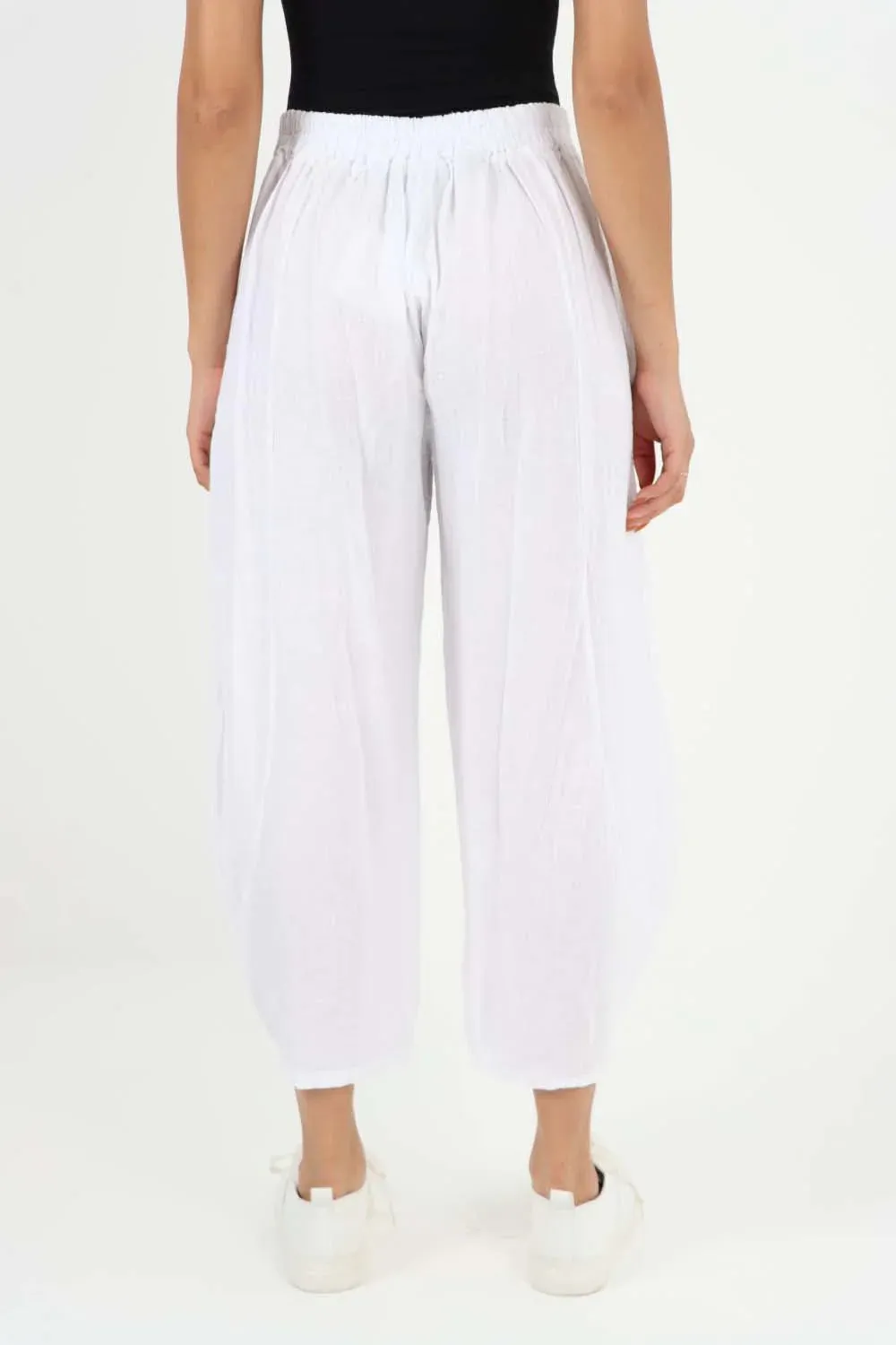 Italian Plain Layered 3/4 Linen Jogger
