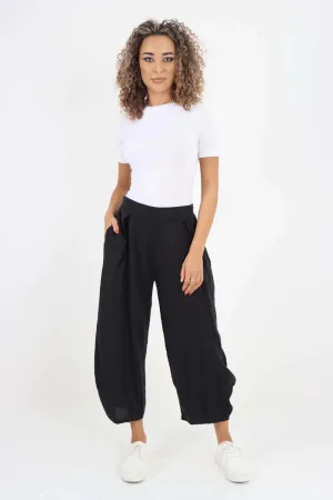 Italian Plain Layered 3/4 Linen Jogger