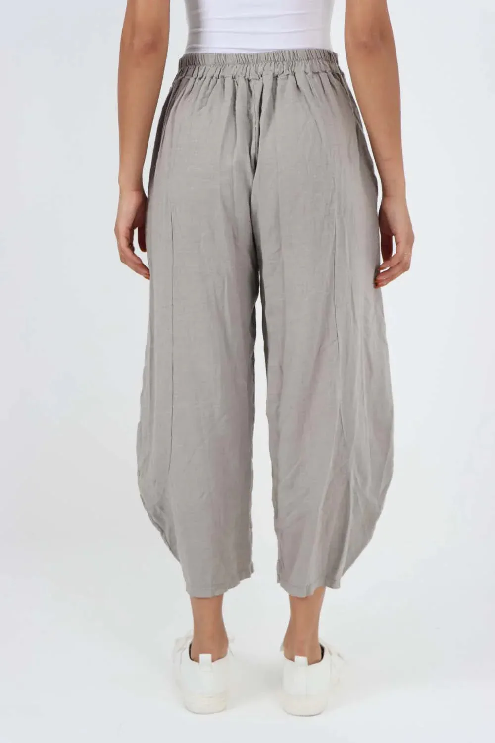 Italian Plain Layered 3/4 Linen Jogger