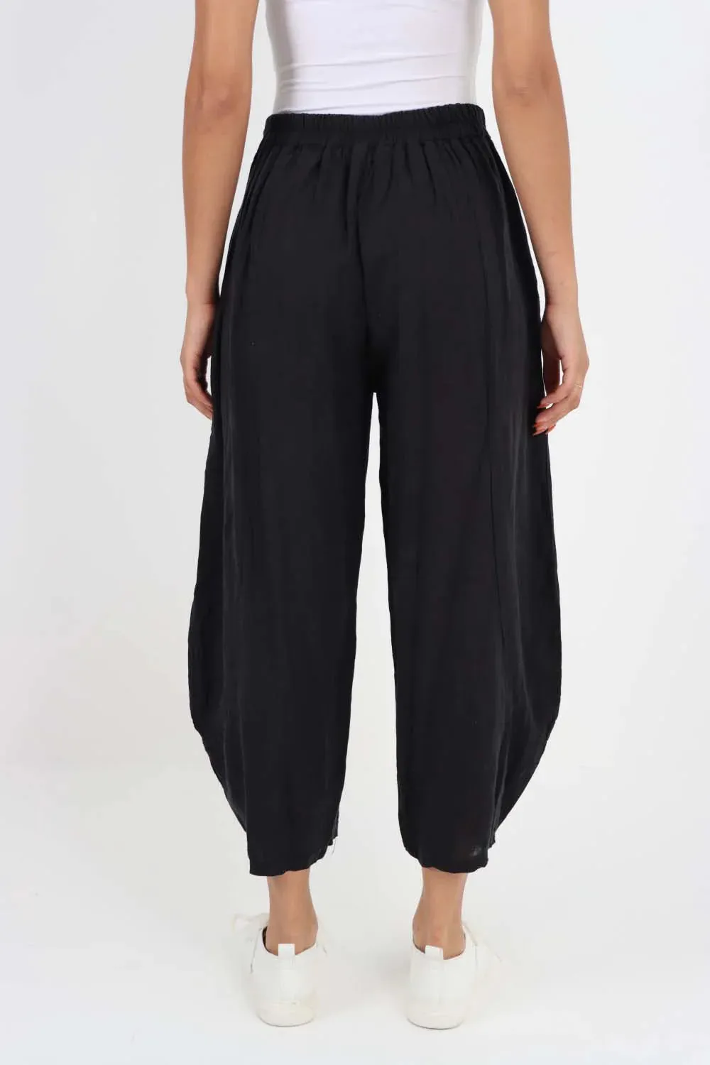 Italian Plain Layered 3/4 Linen Jogger