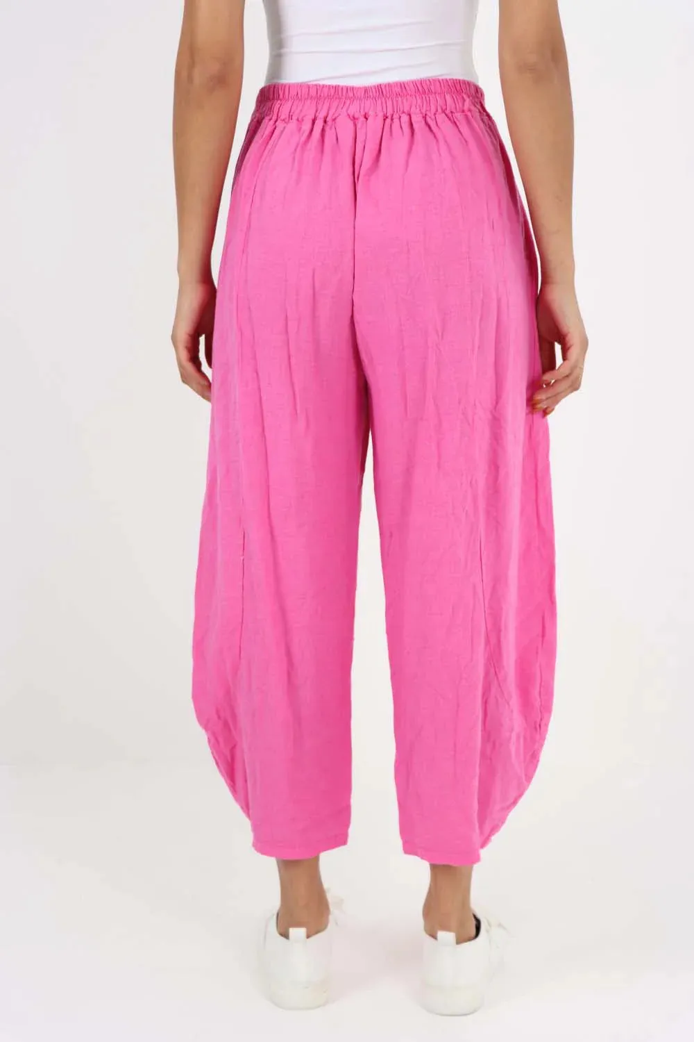 Italian Plain Layered 3/4 Linen Jogger