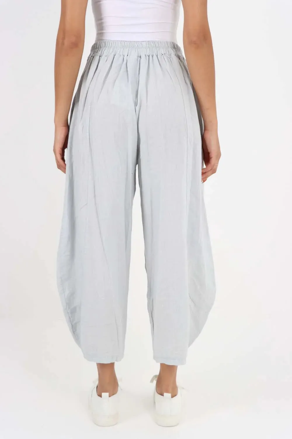 Italian Plain Layered 3/4 Linen Jogger