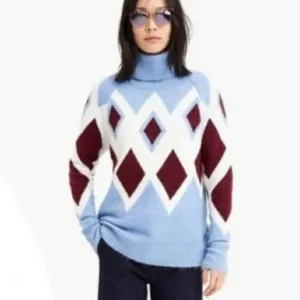 J. Crew Argyle Soft Yarn Oversize Sweater