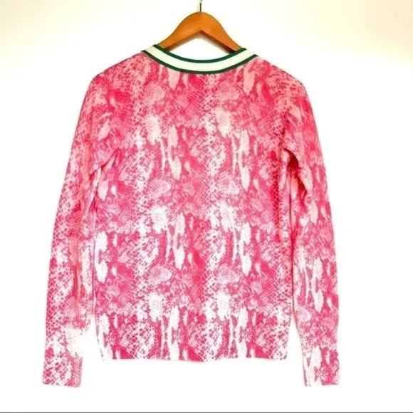 JUICY COUTURE pink python print wool cardigan S