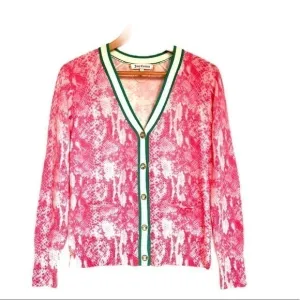 JUICY COUTURE pink python print wool cardigan S