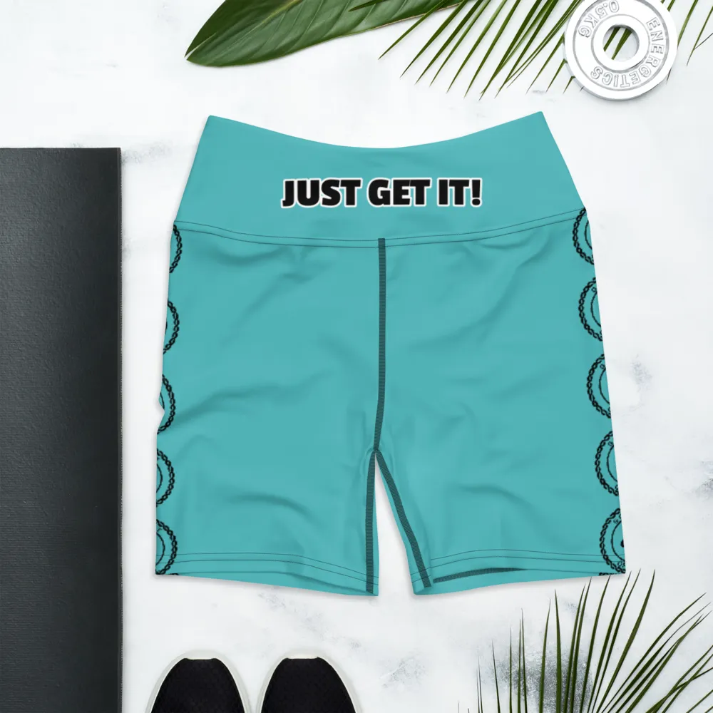 jUST GET IT! Teal Yoga Shorts
