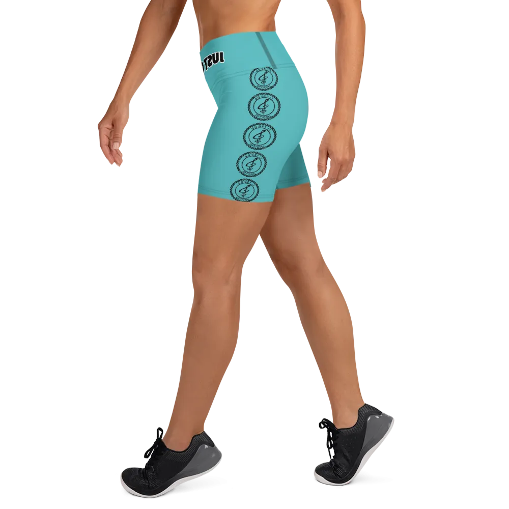 jUST GET IT! Teal Yoga Shorts