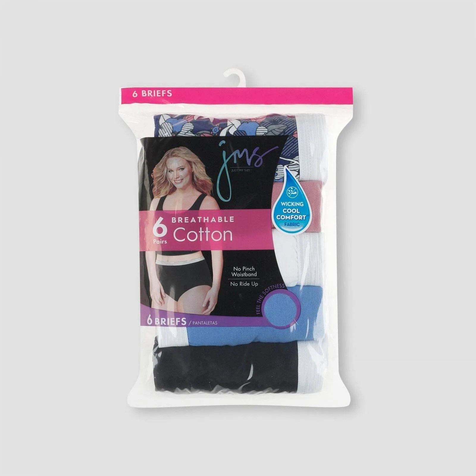 Just My Size by Hanes Women's 6pk Cotton Briefs Colors May Vary 9