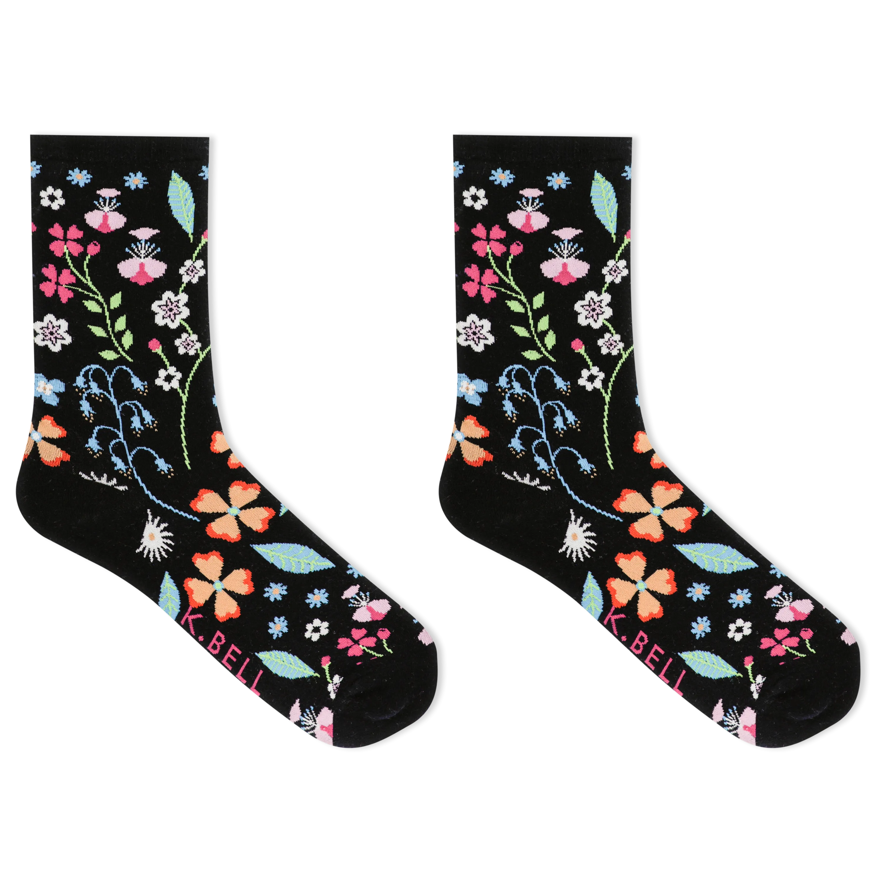 K.Bell Women's Floral Sock Crew Socks