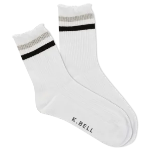 K.Bell Women's Retro Varsity Lettuce Crew Socks