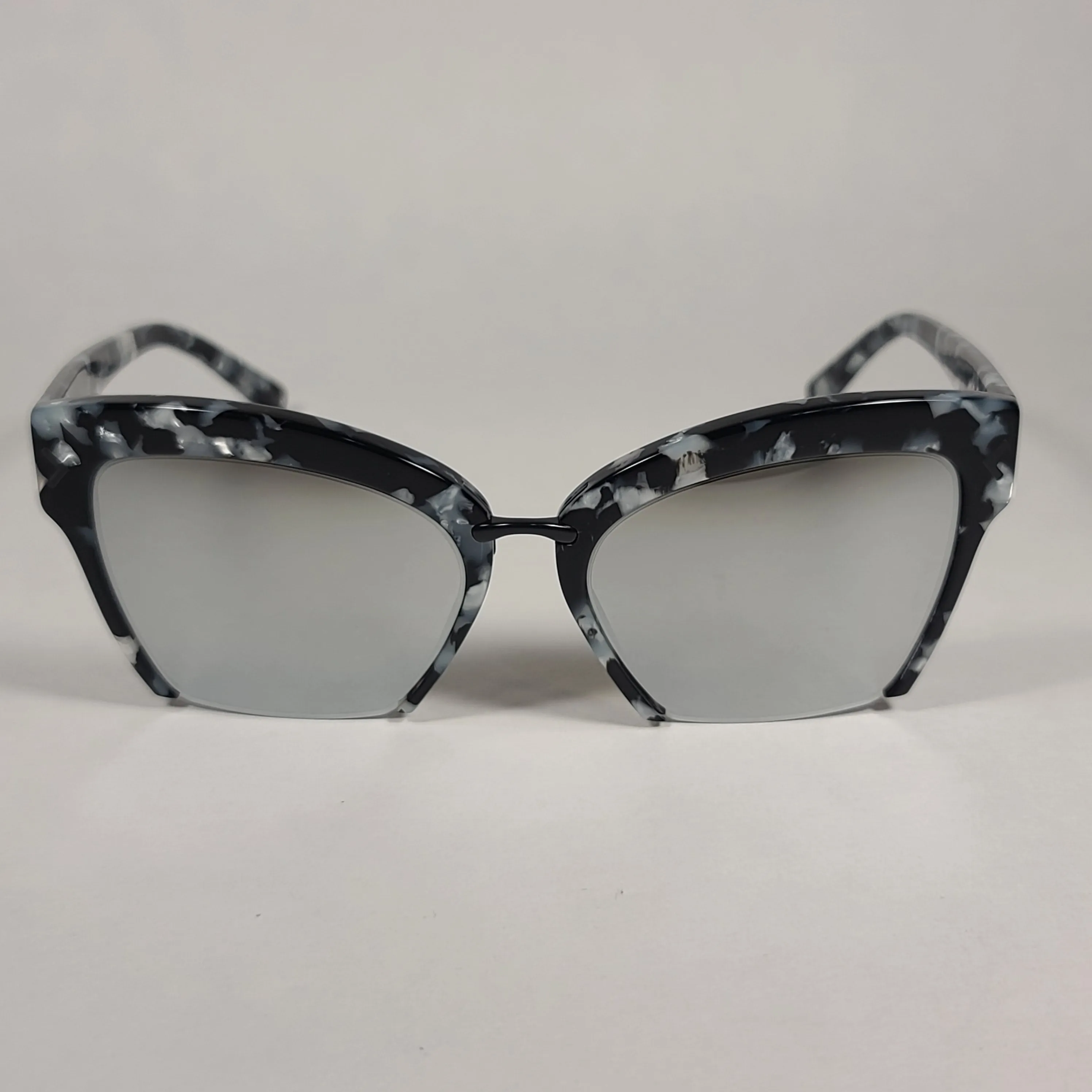 Kendall   Kylie Brooke Cut Off Cat Eye Sunglasses Black Marble Silver Lens KK5001 961