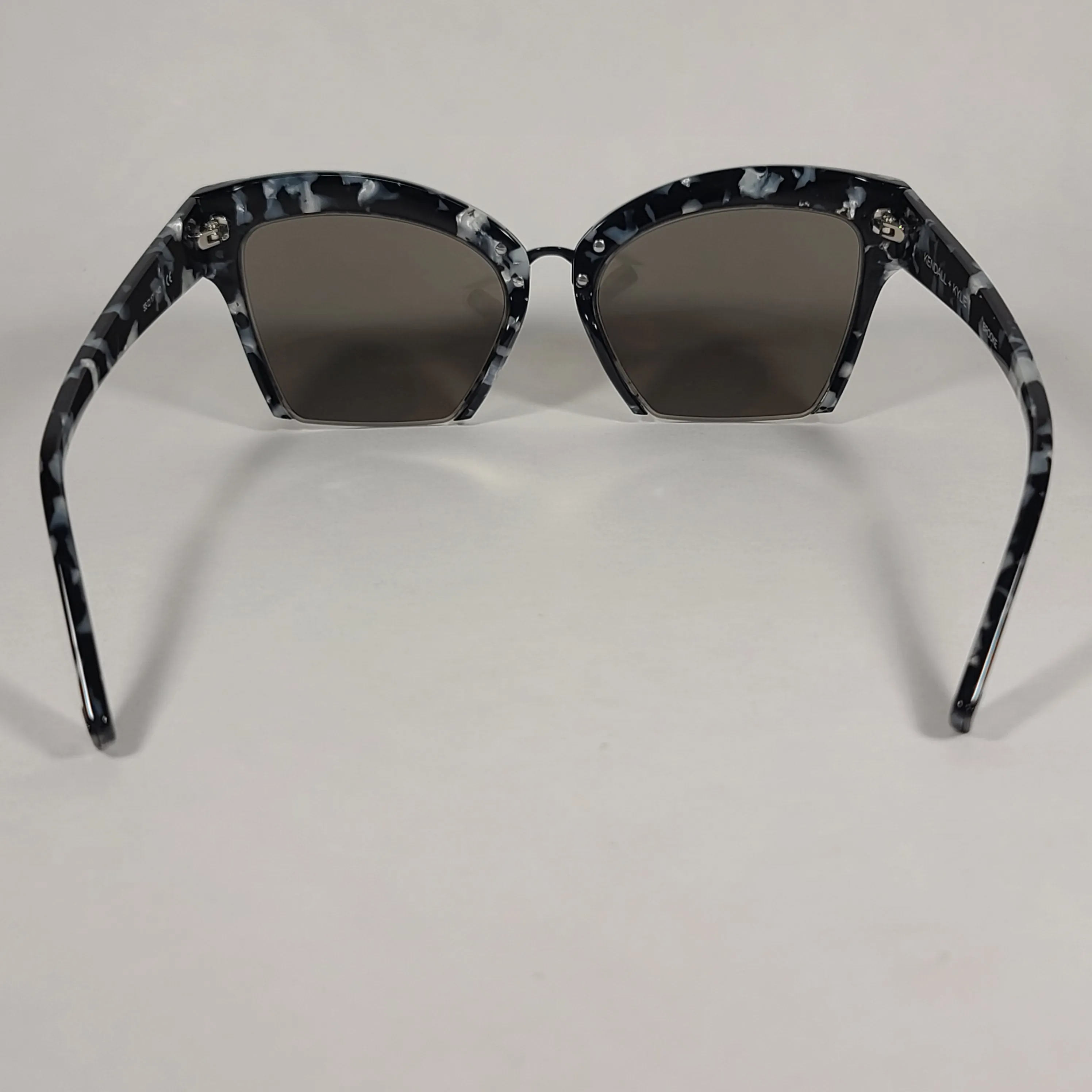 Kendall   Kylie Brooke Cut Off Cat Eye Sunglasses Black Marble Silver Lens KK5001 961