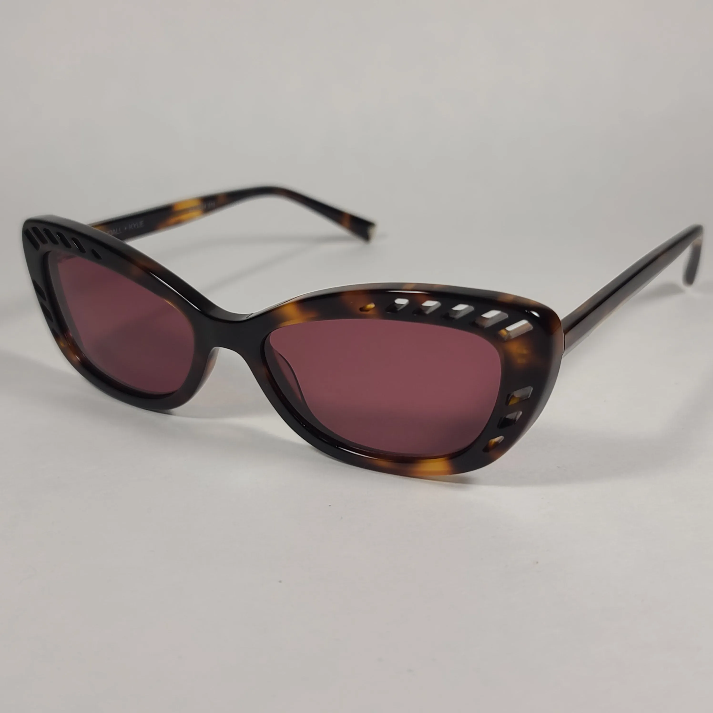Kendall   Kylie Natalie Cat Eye Sunglasses Brown Tortoise Frame Dark Sherry Lens KK5024D 215