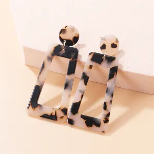 Khaki Abstract Ladder Drop Earrings