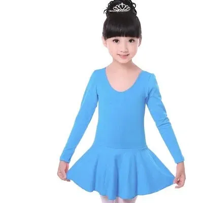 Kids' Girls Cotton Gymnastics Leotard Ballet Dress - Short Sleeve Tutu Dancewear