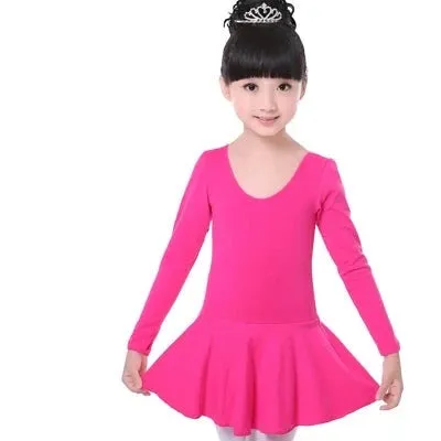 Kids' Girls Cotton Gymnastics Leotard Ballet Dress - Short Sleeve Tutu Dancewear