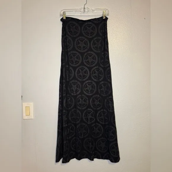 Killstar Black Patterned Women's Skirt