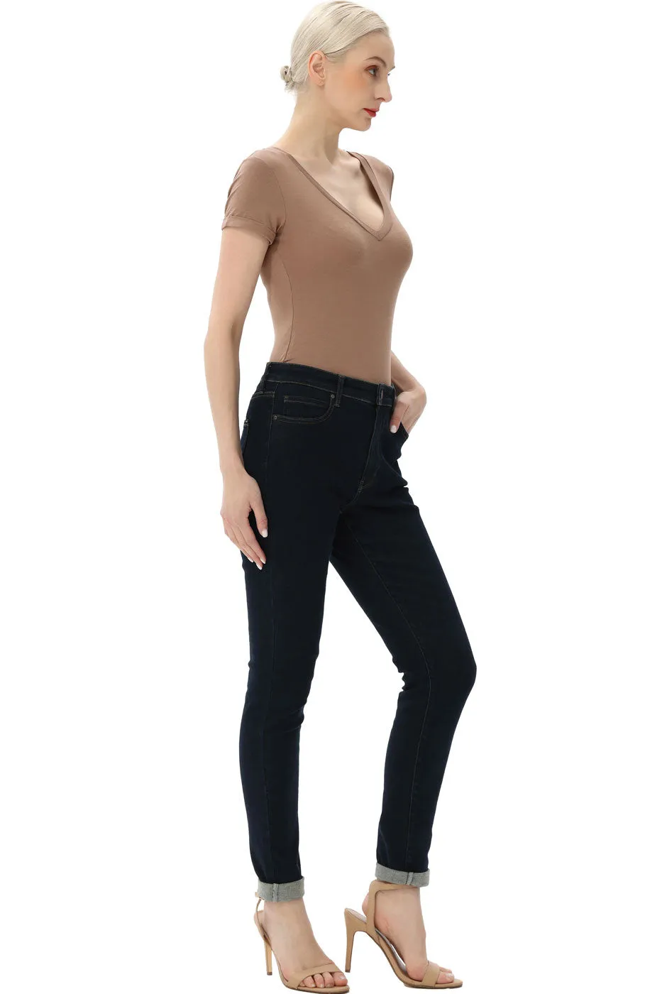Kimi   Kai Women's V-Neck Basic Bodysuit