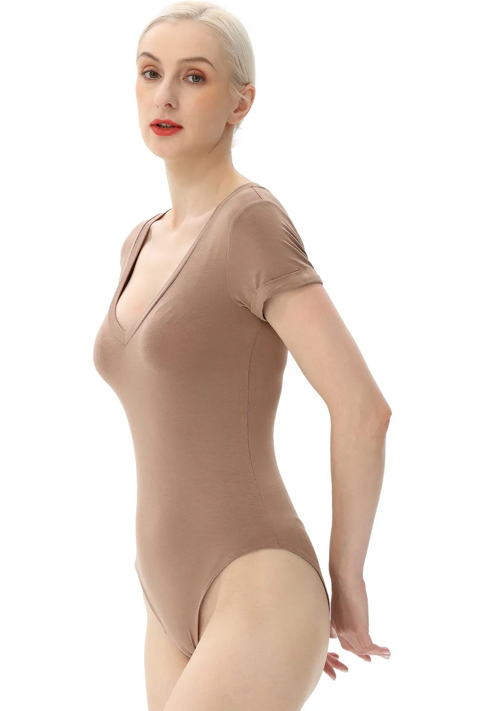 Kimi   Kai Women's V-Neck Basic Bodysuit