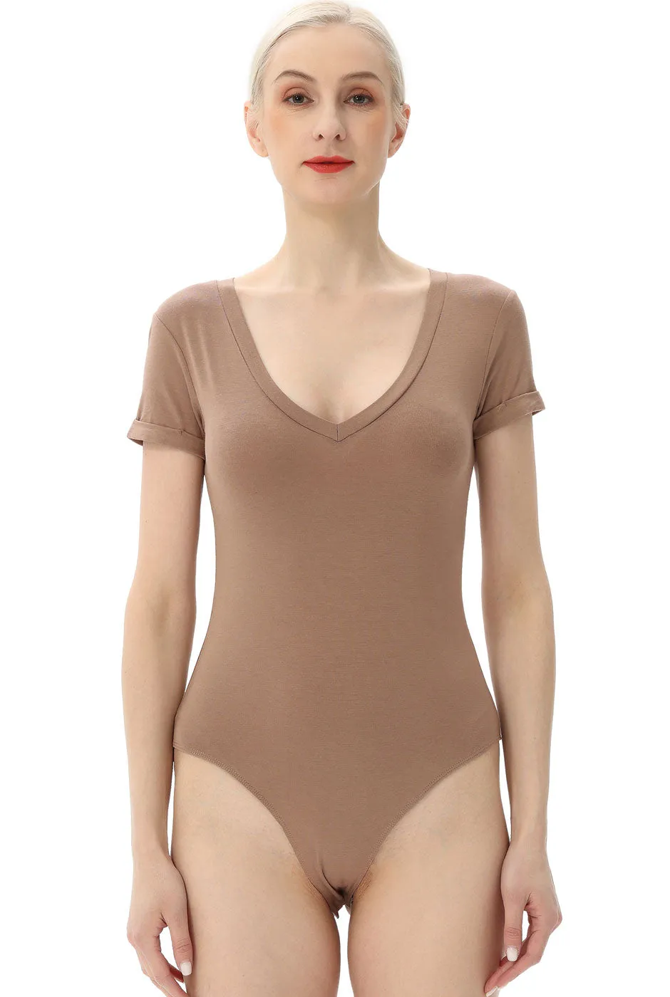 Kimi   Kai Women's V-Neck Basic Bodysuit