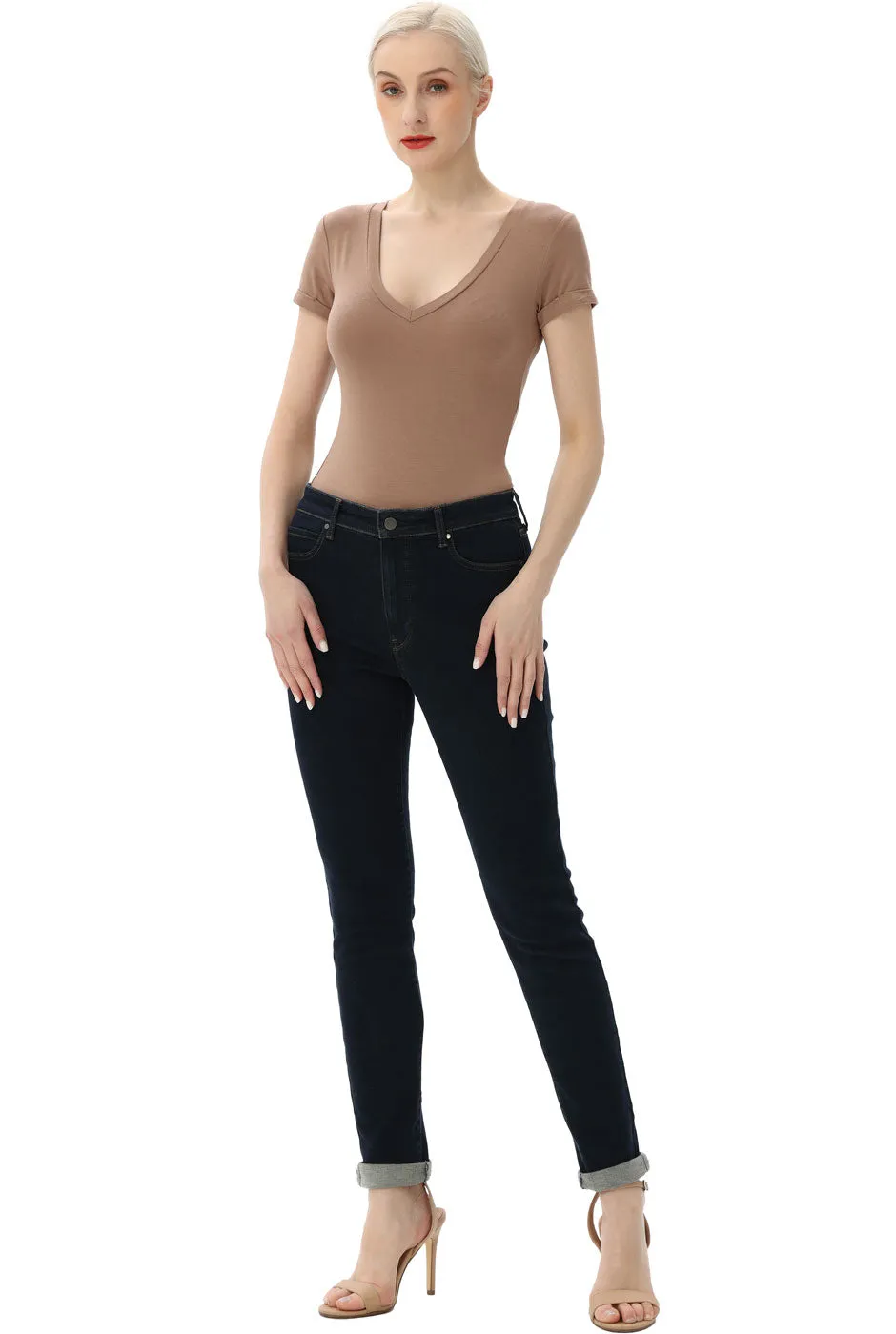 Kimi   Kai Women's V-Neck Basic Bodysuit