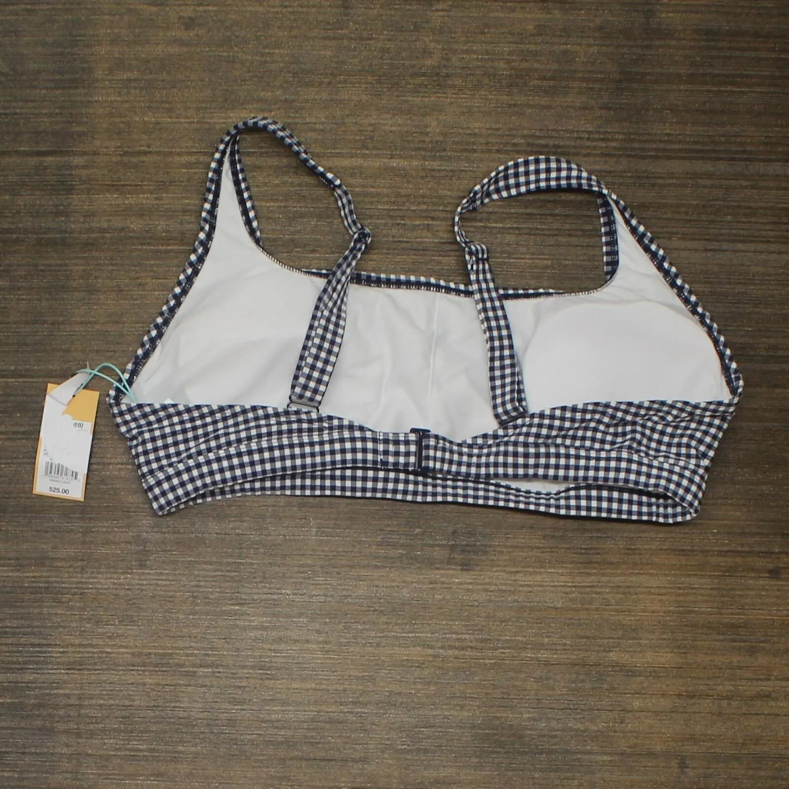 Kona Sol Women's Gingham Textured Bralette Bikini Top