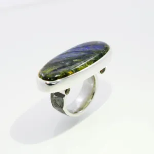Labradorite Ring with 4 Rhodolite Garnets