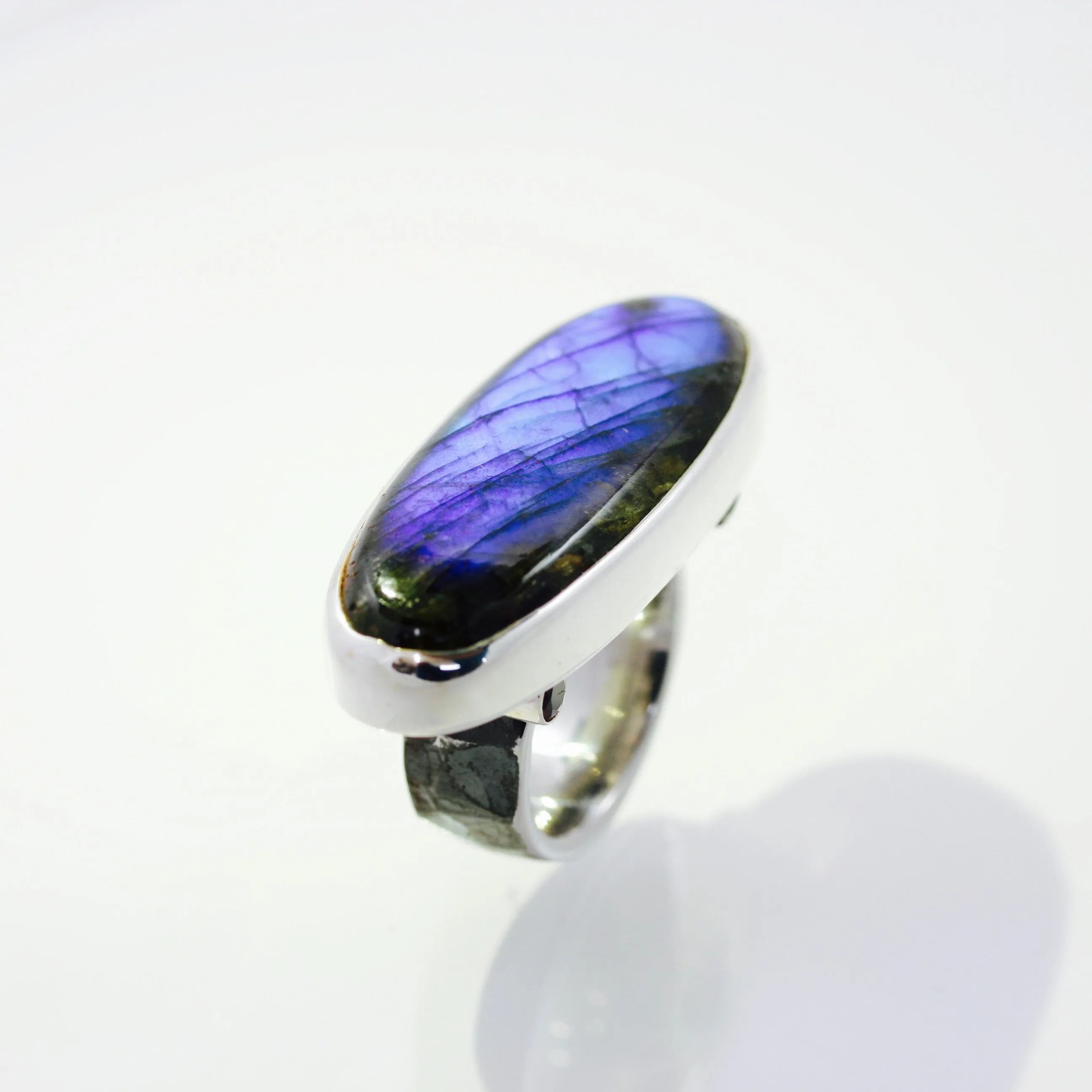 Labradorite Ring with 4 Rhodolite Garnets