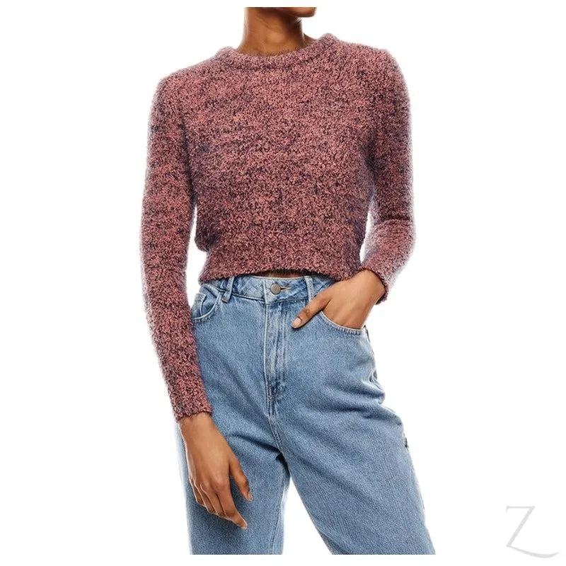 Ladies Cropped Woolly Sweater | Textured | "Ria"