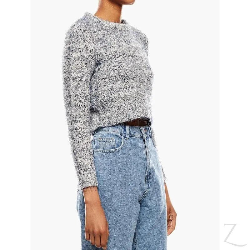 Ladies Cropped Woolly Sweater | Textured | "Ria"