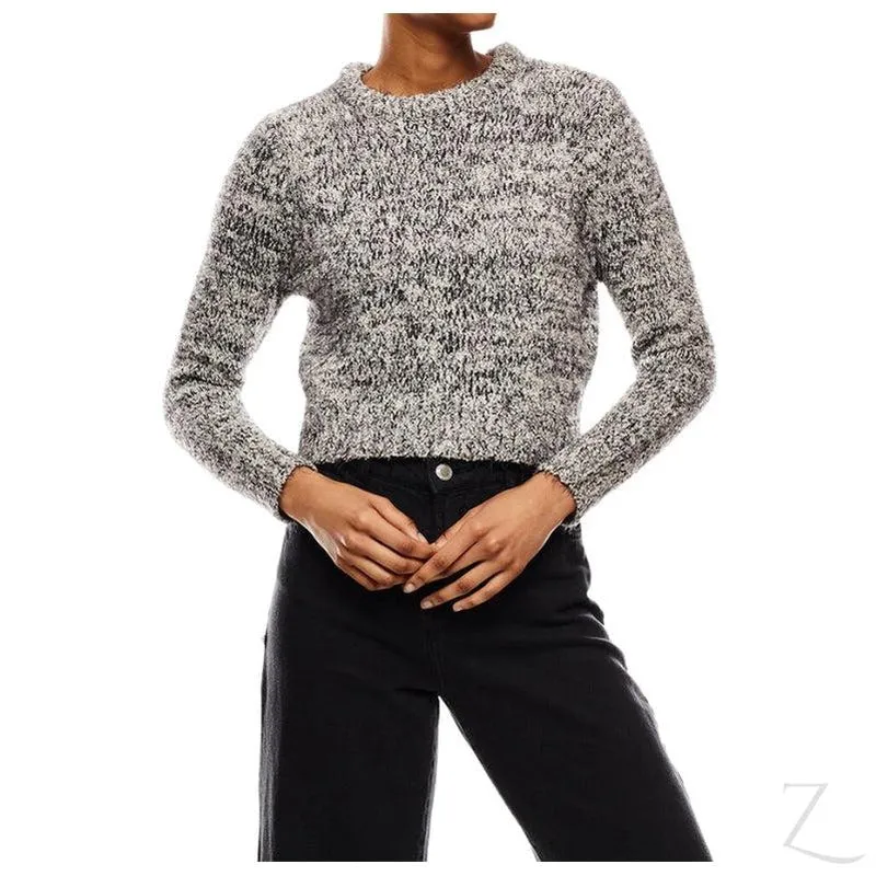 Ladies Cropped Woolly Sweater | Textured | "Ria"