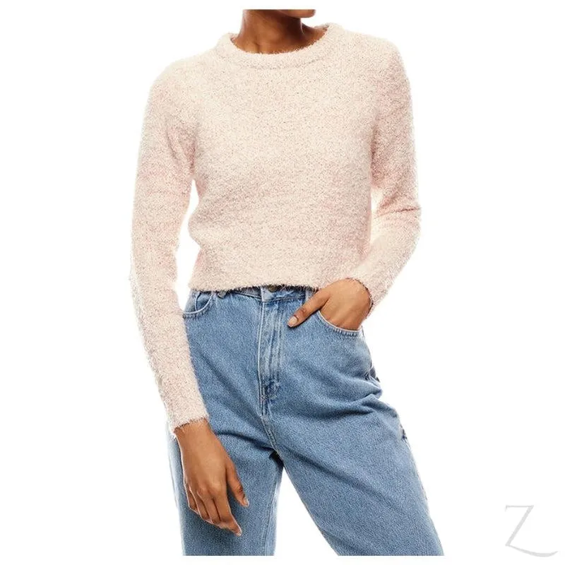 Ladies Cropped Woolly Sweater | Textured | "Ria"