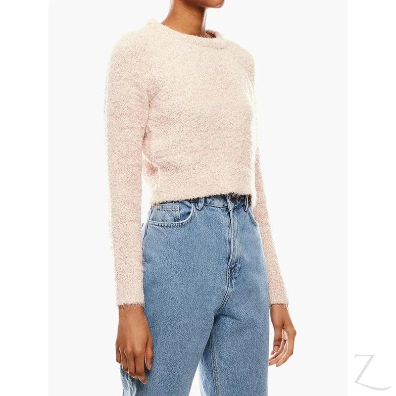 Ladies Cropped Woolly Sweater | Textured | "Ria"