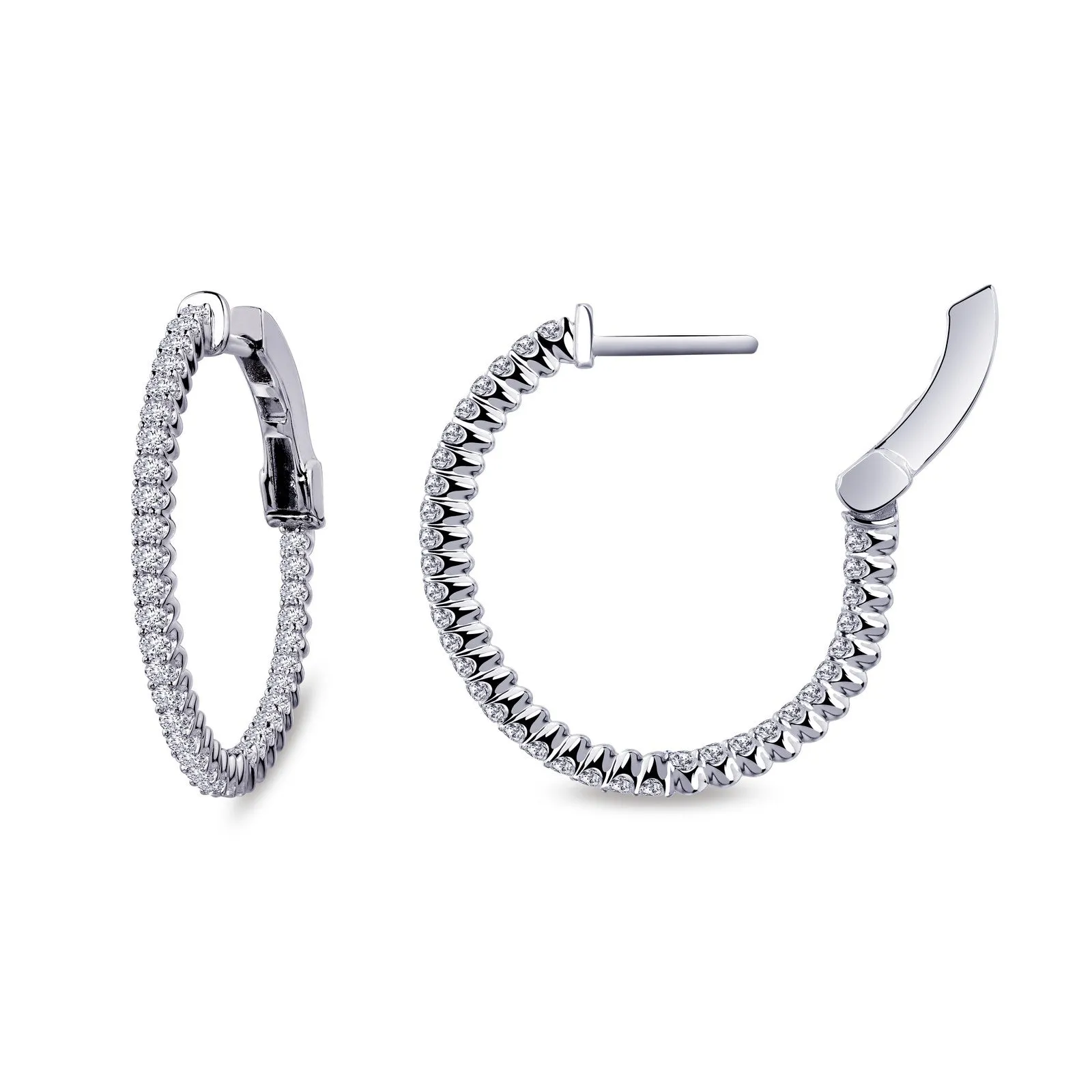 Lafonn Simulated Diamond 1.08ct Inside Out 20mm Hoop Earrings E3008CLP