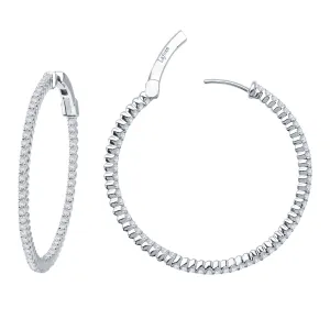 Lafonn Simulated Diamond 2.37ct Inside Out 45mm Hoop Earrings E3007CLP